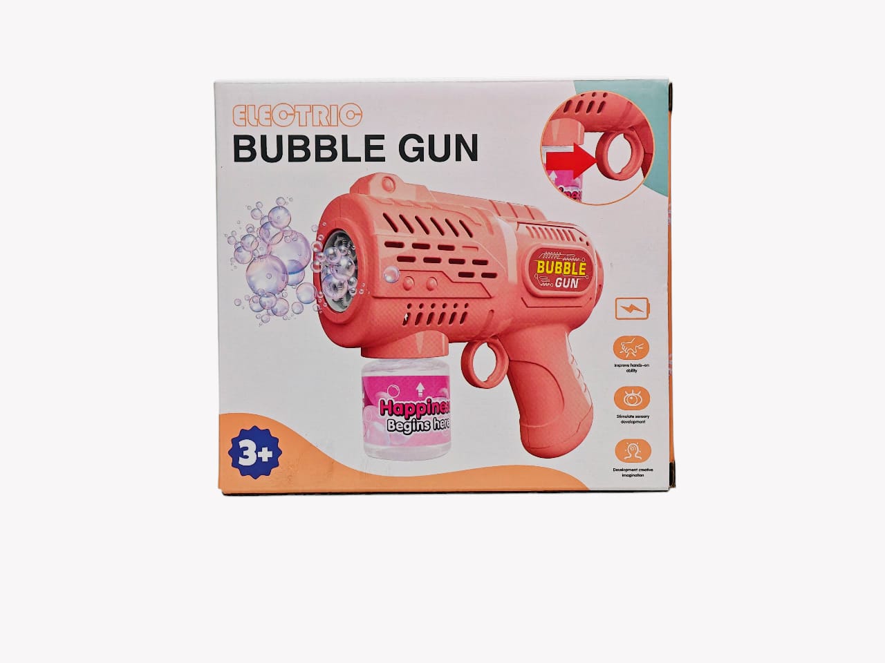 Electric Bubble Gun For Kids-Automatic Bubble Blower With Liquid