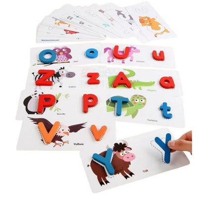 3-In-1 Wooden Numbers & Letters Matching and Tracing Flashcard Set