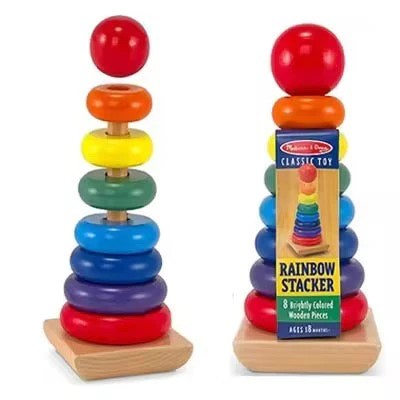 Wooden Rainbow Stacker Ring Toy – Educational Toy for Kids