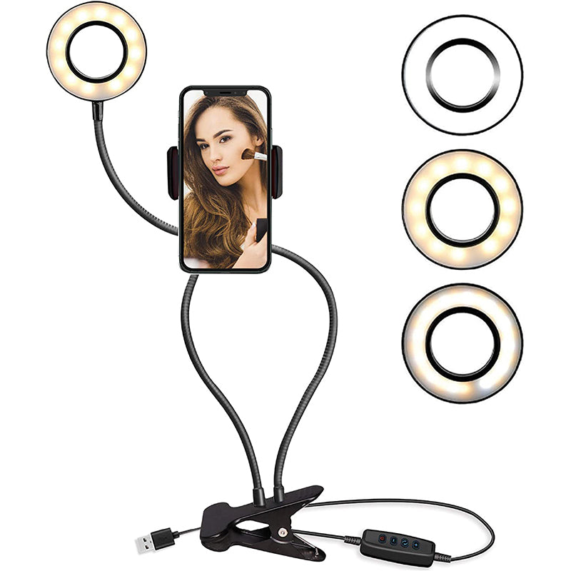 Flexible Ring Light with Phone Holder-Live Streaming Stand