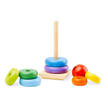 Wooden Rainbow Stacker Ring Toy – Educational Toy for Kids