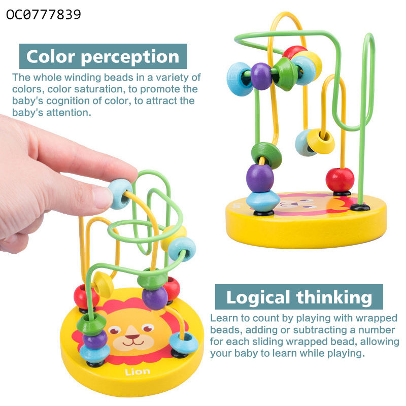 Educational Wooden Winding Bead - Toddler Montessori Toy