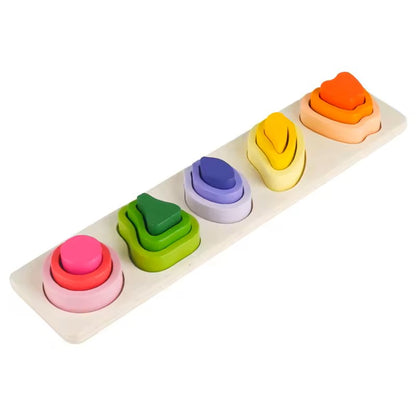 Wooden Puzzle Toy for Little Ones - Shape Sorting and Stacking Fun for Kids