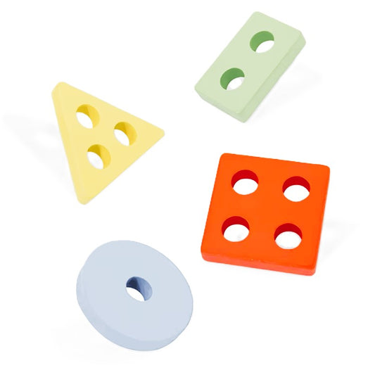 Wooden Puzzle Toy for Little Ones - Shape Sorting and Stacking Fun for Kids