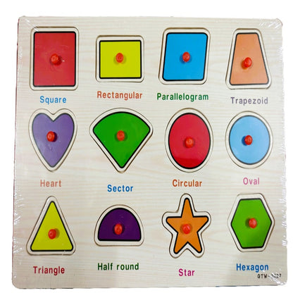 Haroof-e-Tahaji & Shapes Wooden – Urdu & Arabic Alphabet  & ShapesLearning Board for Kids