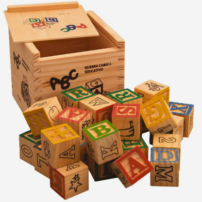 Montessori ABC Wooden Blocks- Toddler's First Learning Toy